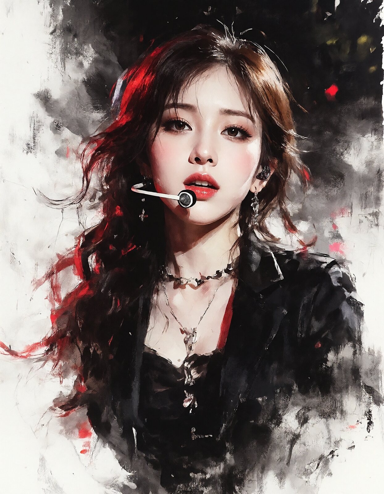 Krea 2 darkbrush LoRA로 생성한 아이돌 일러스트